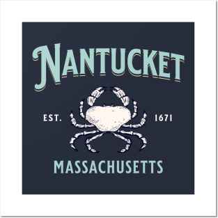 Nantucket Massachusetts Vintage Crab Posters and Art